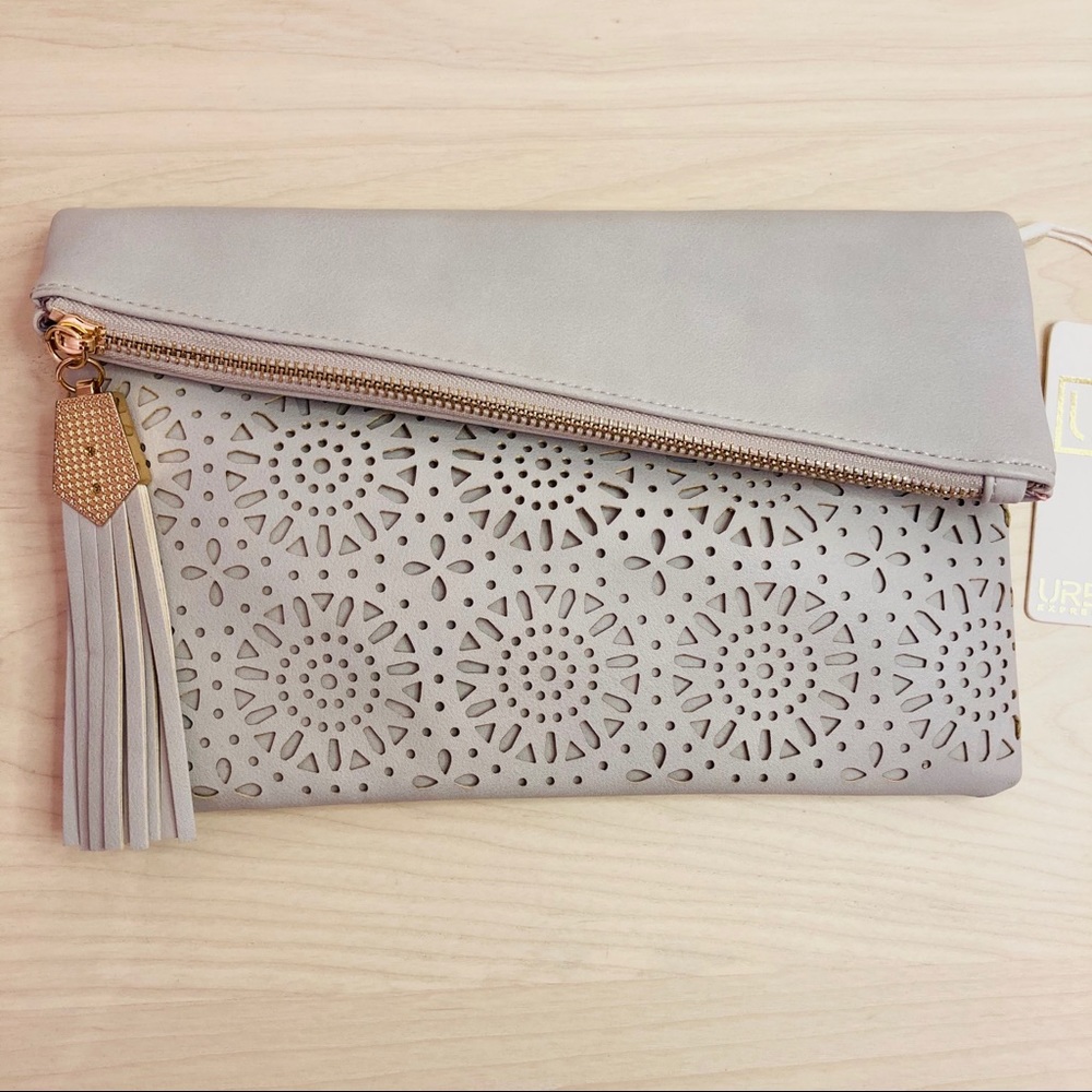 Gray Crossbody Shoulder Bag W/ Detachable Strap